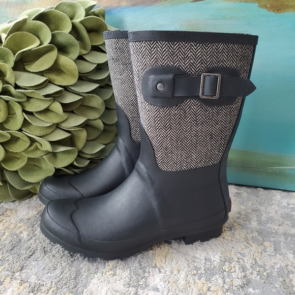 Chooka Mid Calf Racer Herringbone Waterproof Rain - Picture 3 of 14